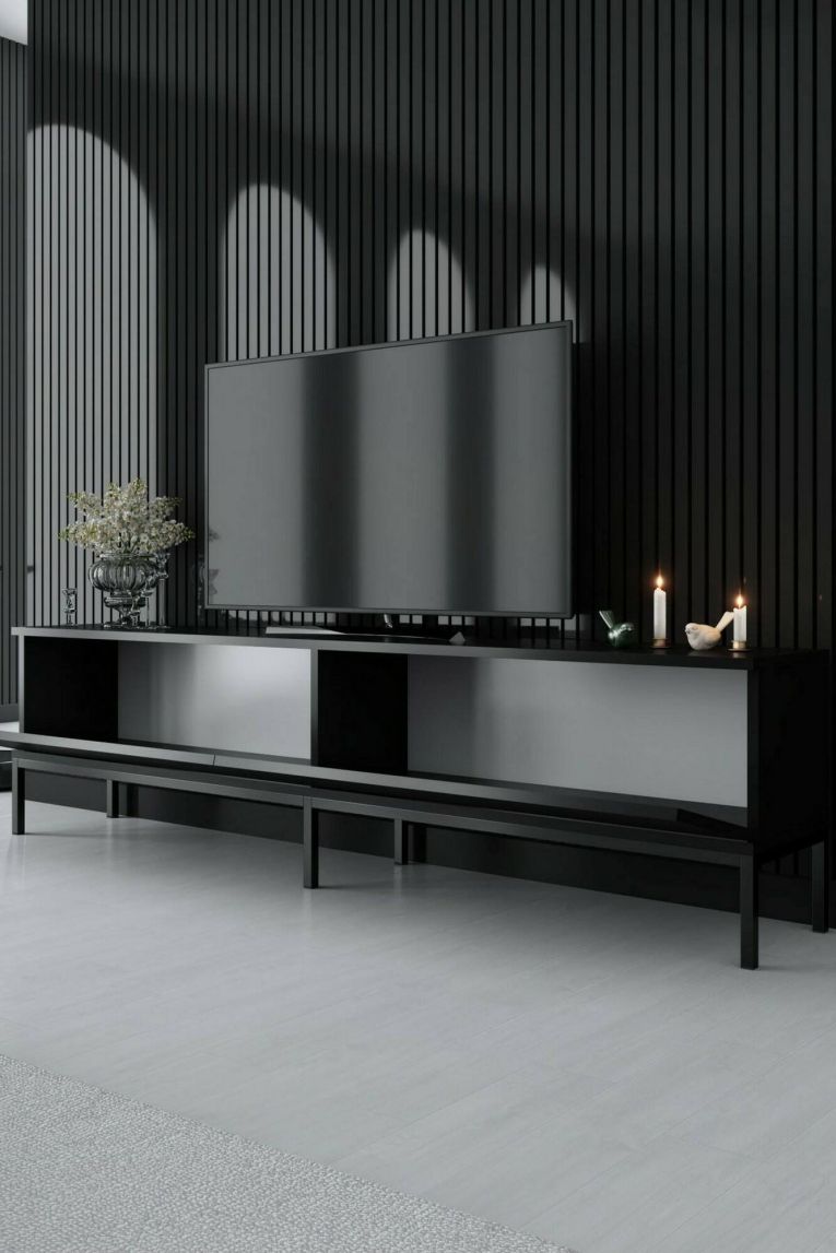 Porta TV nero 180x30x47h cm modulabile - Espero