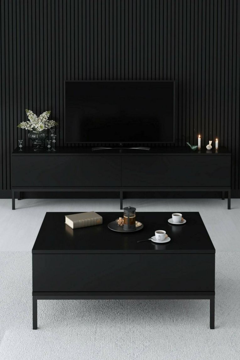 Porta TV nero 180x30x47h cm modulabile - Espero