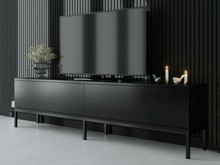 Porta TV nero 180x30x47h cm modulabile - Espero