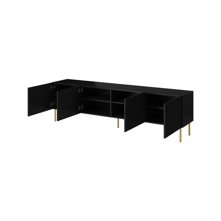 Porta TV nero 200x42x52h cm 4 ante - Varenna