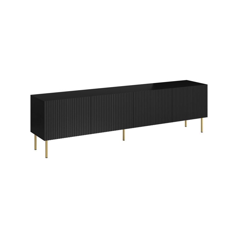 Porta TV nero 200x42x52h cm 4 ante - Varenna