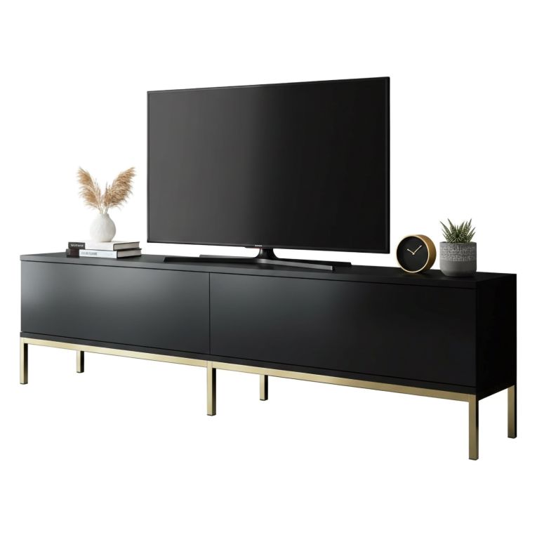 Porta TV nero e oro 180x30x47h cm modulabile - Espero