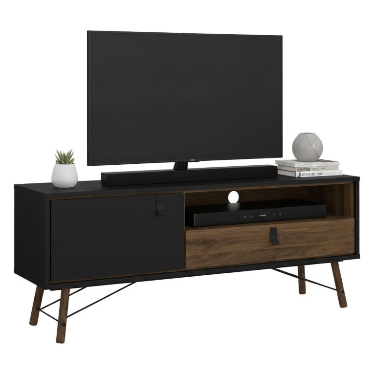 Porta TV nero,noce 150x40x59h cm in legno - Antoine