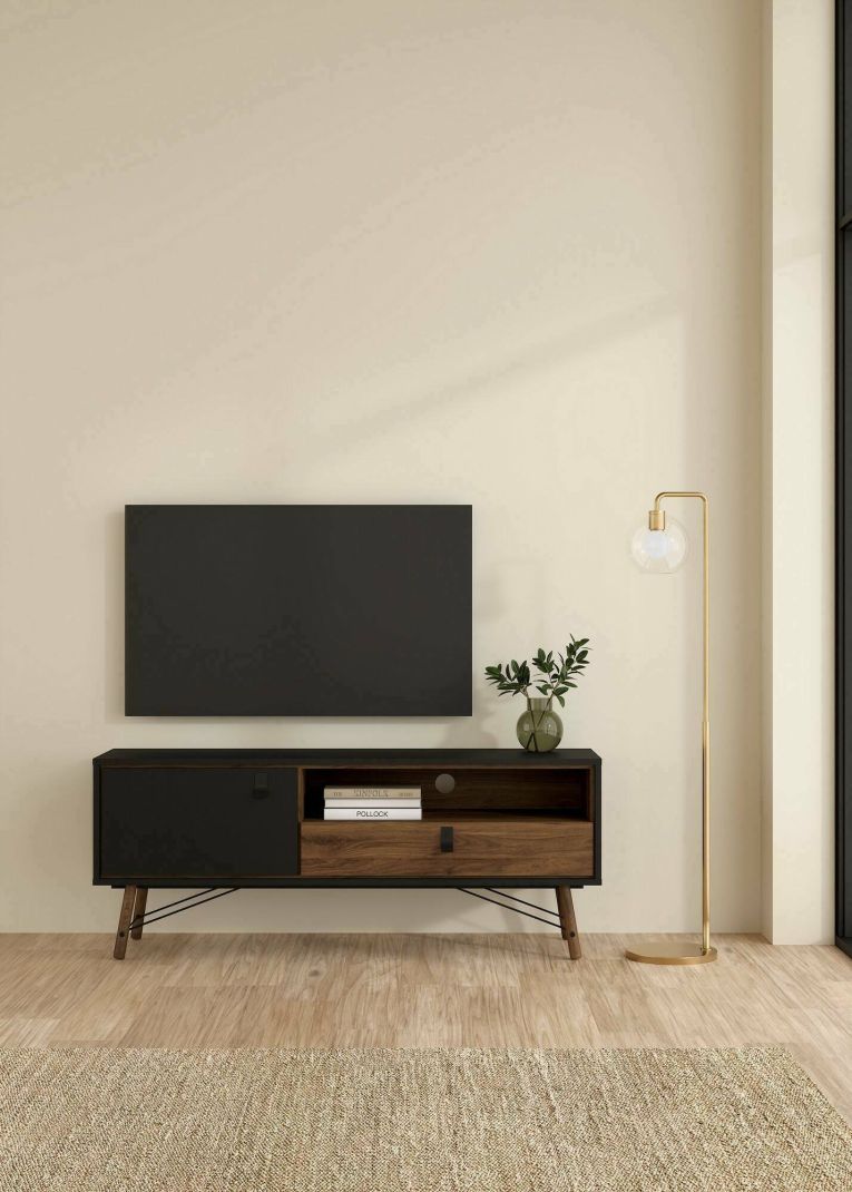 Porta TV nero,noce 150x40x59h cm in legno - Antoine