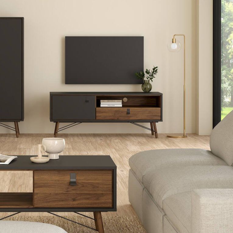 Porta TV nero,noce 150x40x59h cm in legno - Antoine