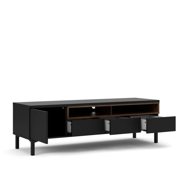 Porta TV nero,noce 155x48x48h cm in legno - Rosata