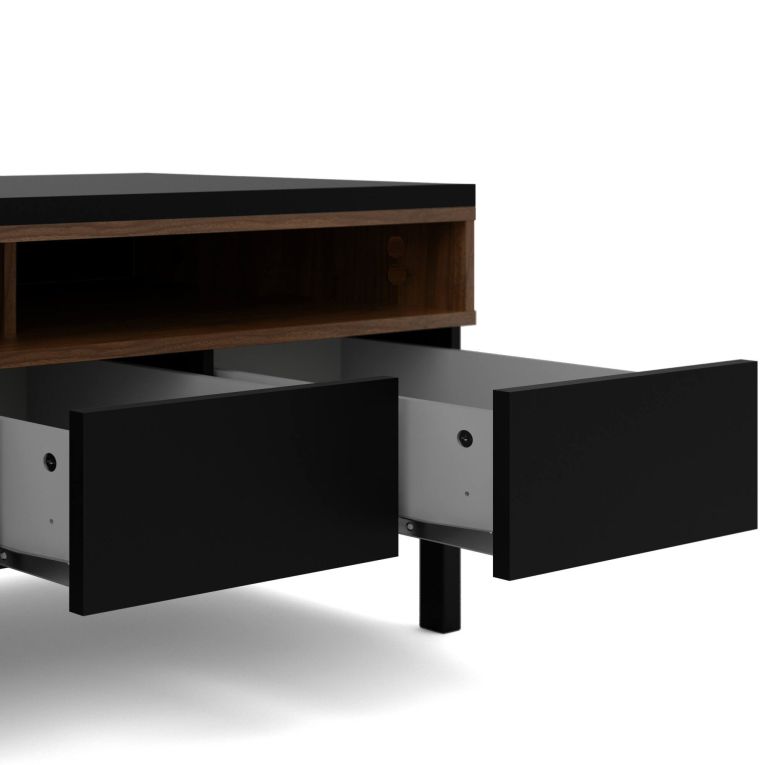 Porta TV nero,noce 155x48x48h cm in legno - Rosata