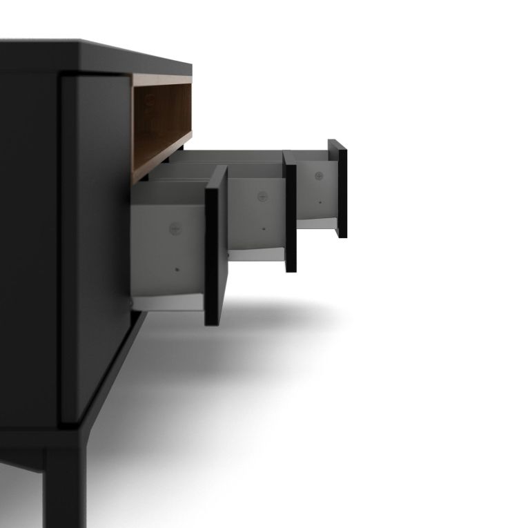 Porta TV nero,noce 155x48x48h cm in legno - Rosata