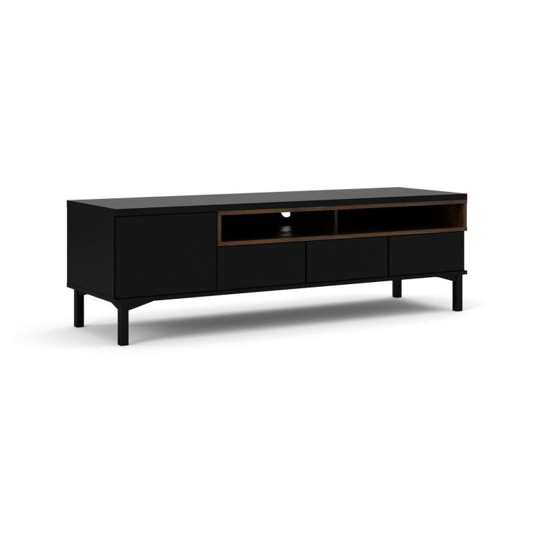Porta TV nero,noce 155x48x48h cm in legno - Rosata