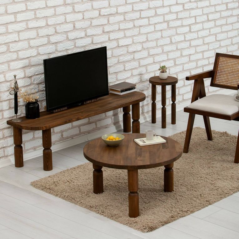 Porta TV noce 140x35x40h cm in legno - Fengshen