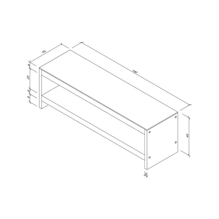 Porta TV noce 140x40x45h cm in legno - Wiley