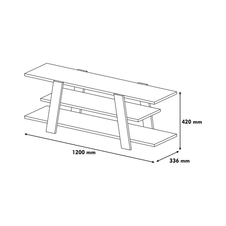 Porta TV noce e bianco 120x33x42h cm in legno - Bellagio