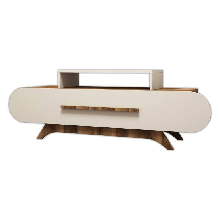 Porta TV noce e crema 145x36x49h cm 2 ante - Nesatm