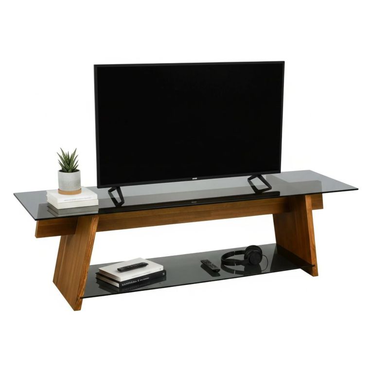 Porta TV noce e nero 158x40x45h cm in legno - Amorosi