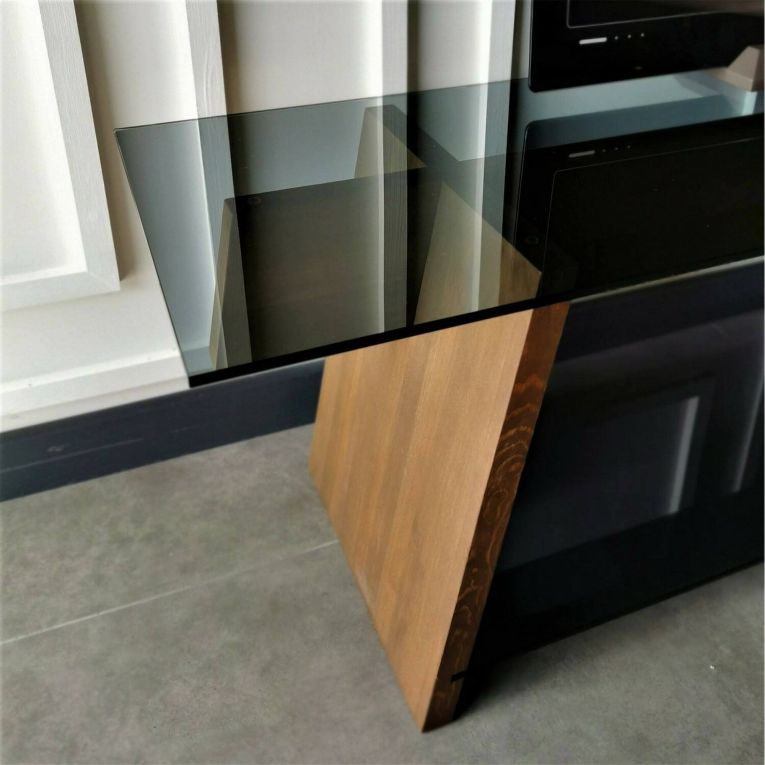 Porta TV noce e nero 158x40x45h cm in legno - Amorosi