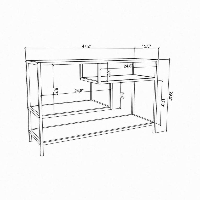 Porta TV oro e antracite 120x39x75h cm in legno - Ivette