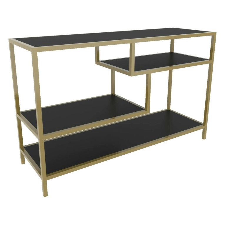 Porta TV oro e antracite 120x39x75h cm in legno - Ivette