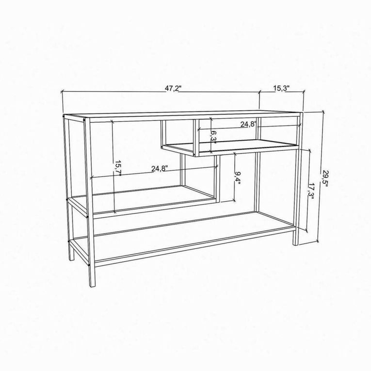 Porta TV oro e bianco 120x39x75h cm in legno - Ivette