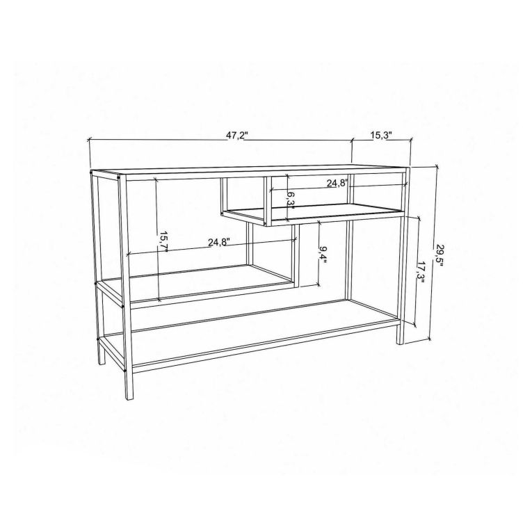 Porta TV oro e quercia 120x39x75h cm in legno - Ivette