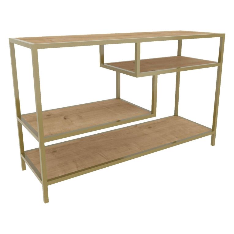 Porta TV oro e quercia 120x39x75h cm in legno - Ivette