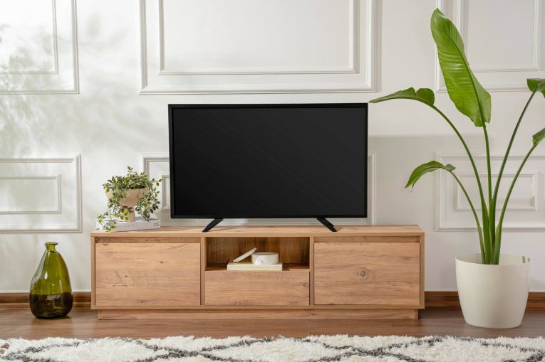 Porta TV pino 160x29x42h cm 3 ante - Morrigan