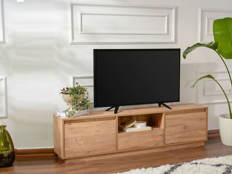 Porta TV pino 160x29x42h cm 3 ante - Morrigan