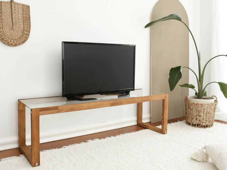 Porta TV quercia 130x40x40h cm in legno - Nanauk