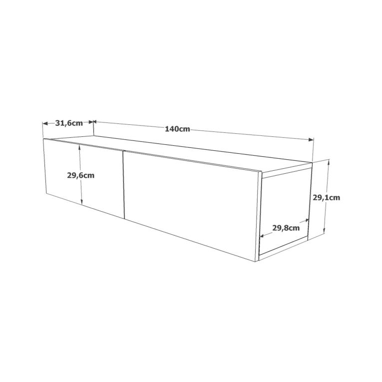 Porta TV quercia 140x31x29h cm 2 ante - Diaspro