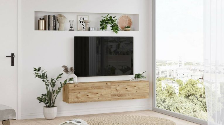 Porta TV quercia 140x31x29h cm 2 ante - Diaspro