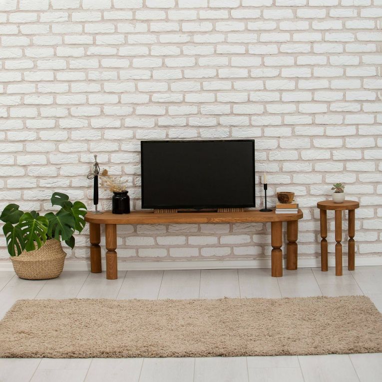 Porta TV quercia 140x35x40h cm in legno - Fengshen