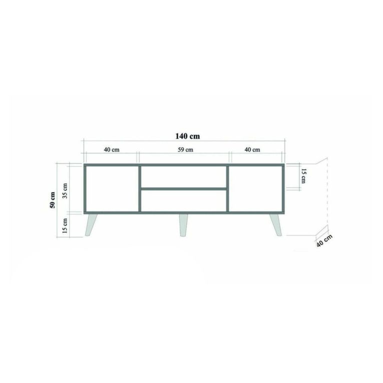 Porta TV quercia 140x40x50h cm 2 ante - Enrica
