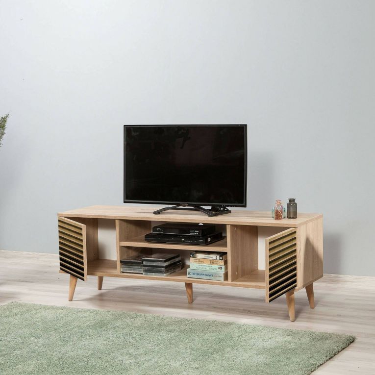 Porta TV quercia 140x40x50h cm 2 ante - Enrica