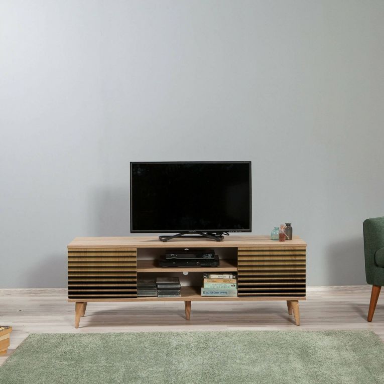Porta TV quercia 140x40x50h cm 2 ante - Enrica