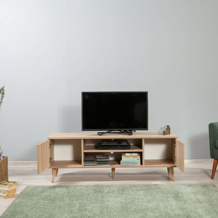 Porta TV quercia 140x40x50h cm 2 ante - Enrica