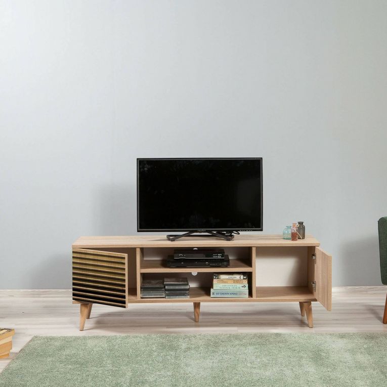 Porta TV quercia 140x40x50h cm 2 ante - Enrica