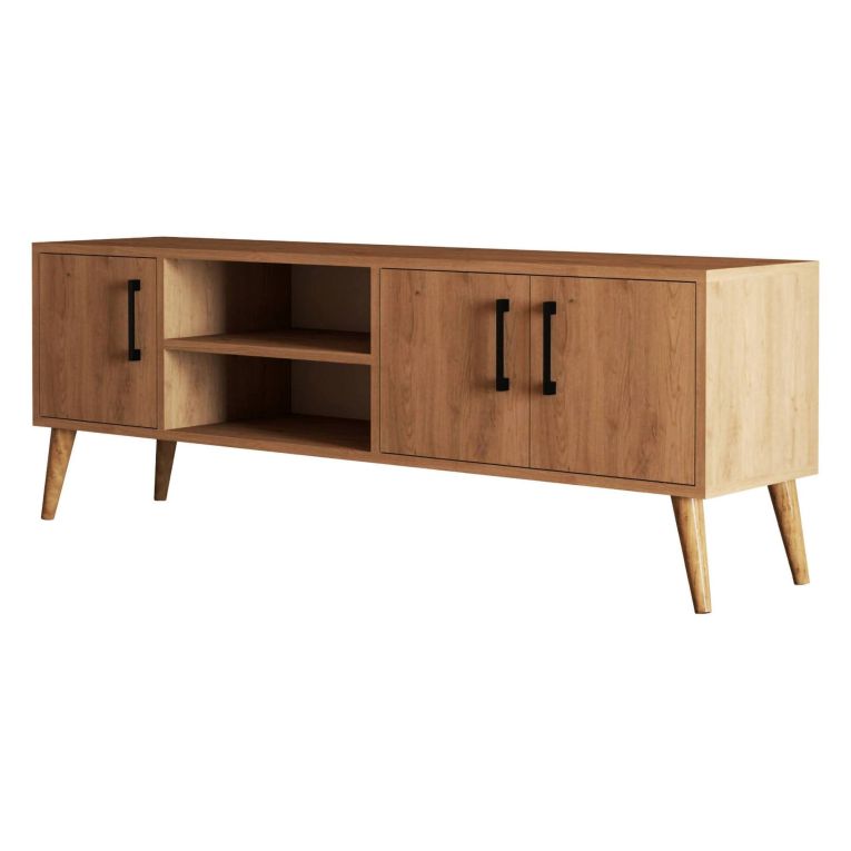 Porta TV quercia 150x34x52h cm 3 ante - Brugine