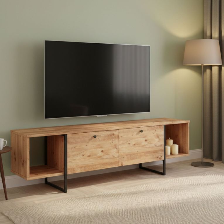Porta TV quercia 160x40x47h cm 2 ante - Barzana