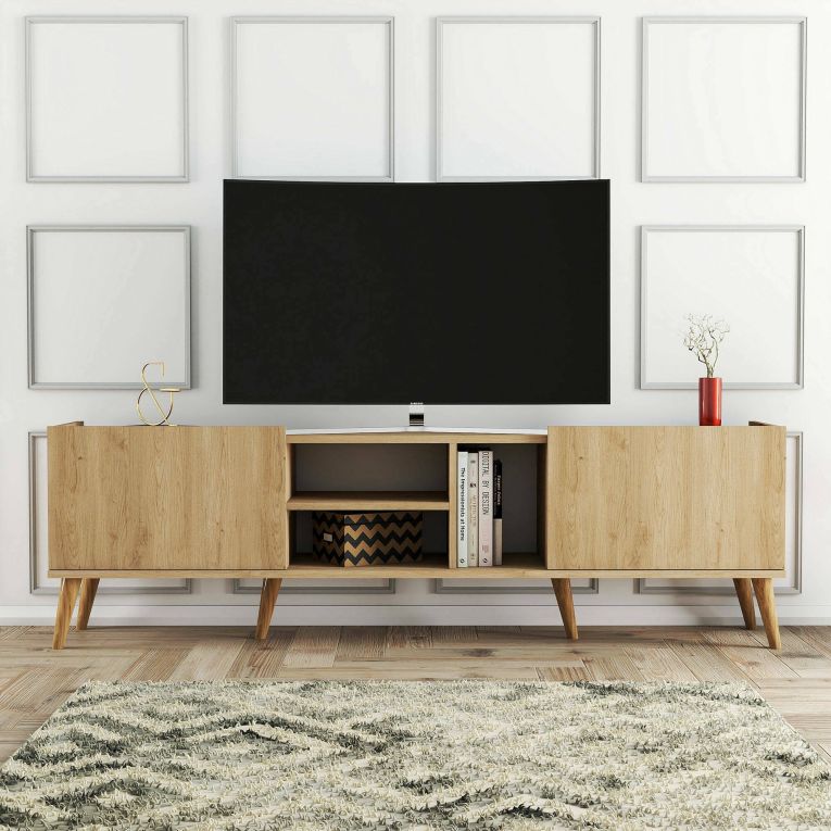 Porta TV quercia 180x34x52h cm 2 ante - Alberona