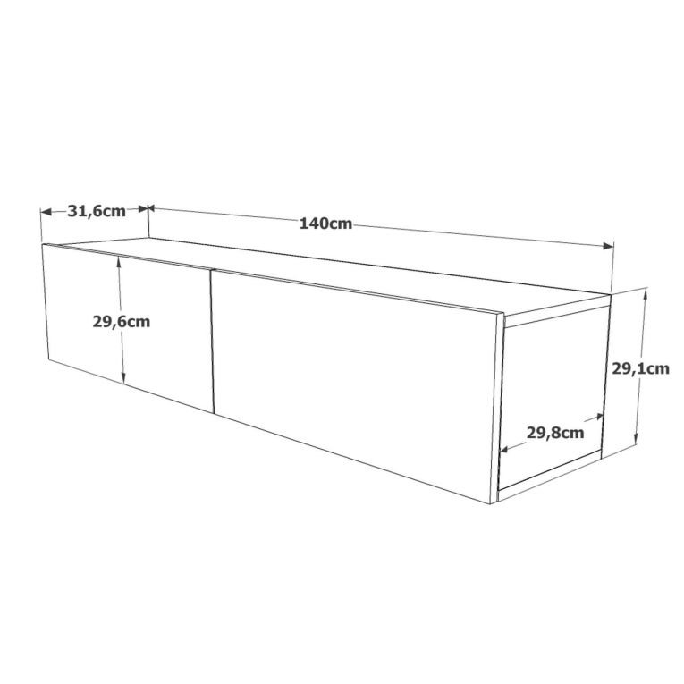 Porta TV quercia e bianco 140x31x29h cm 2 ante - Principi