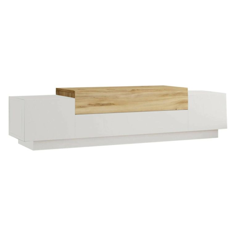 Porta TV quercia e bianco 160x37x38h cm 2 ante - Baiano