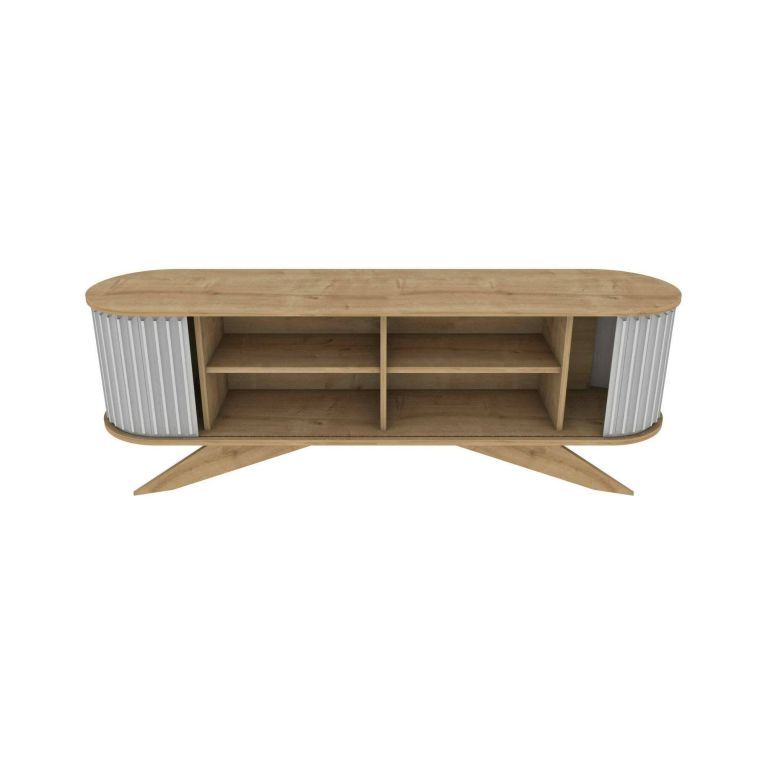 Porta TV quercia e bianco 180x43x60h cm in legno - Bailu