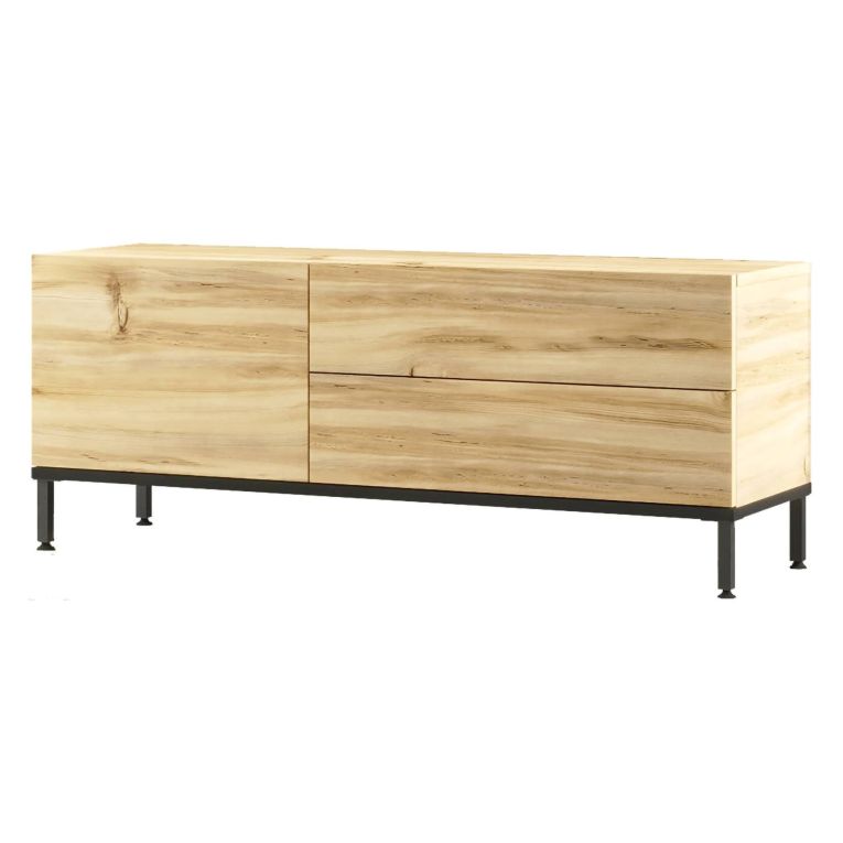 Porta TV quercia e nero 120x35x46h cm 3 ante - Zephir