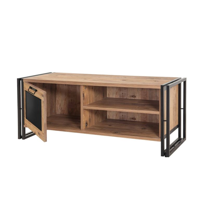 Porta TV quercia e nero 130x45x50h cm in legno - Luban