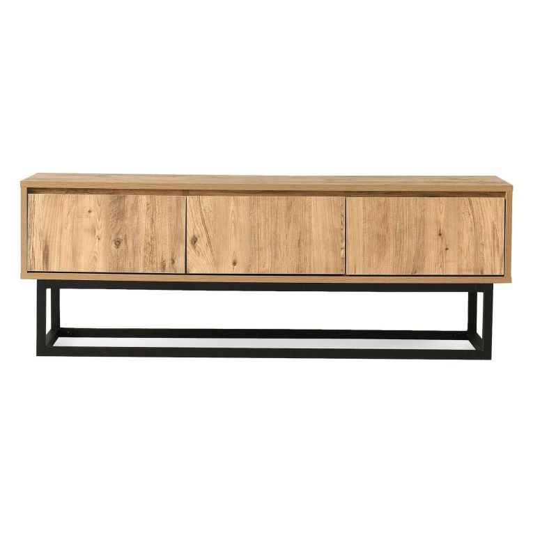Porta TV quercia e nero 140x40x50h cm in legno - Ignazia