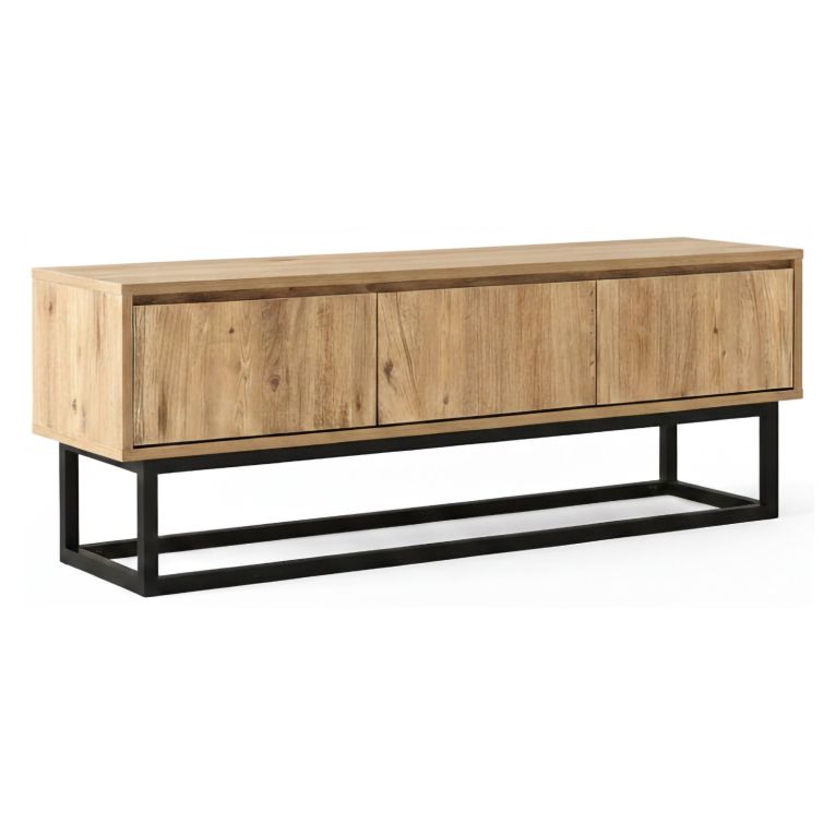 Porta TV quercia e nero 140x40x50h cm in legno - Ignazia