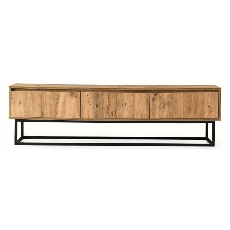 Porta TV quercia e nero 180x40x50h cm in legno - Ignazia