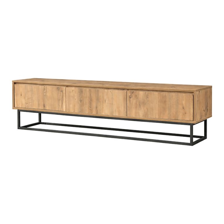 Porta TV quercia e nero 180x40x50h cm in legno - Ignazia
