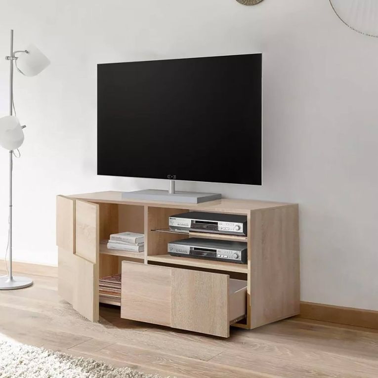 Porta TV rovere 122x43x57h cm in legno - Ward