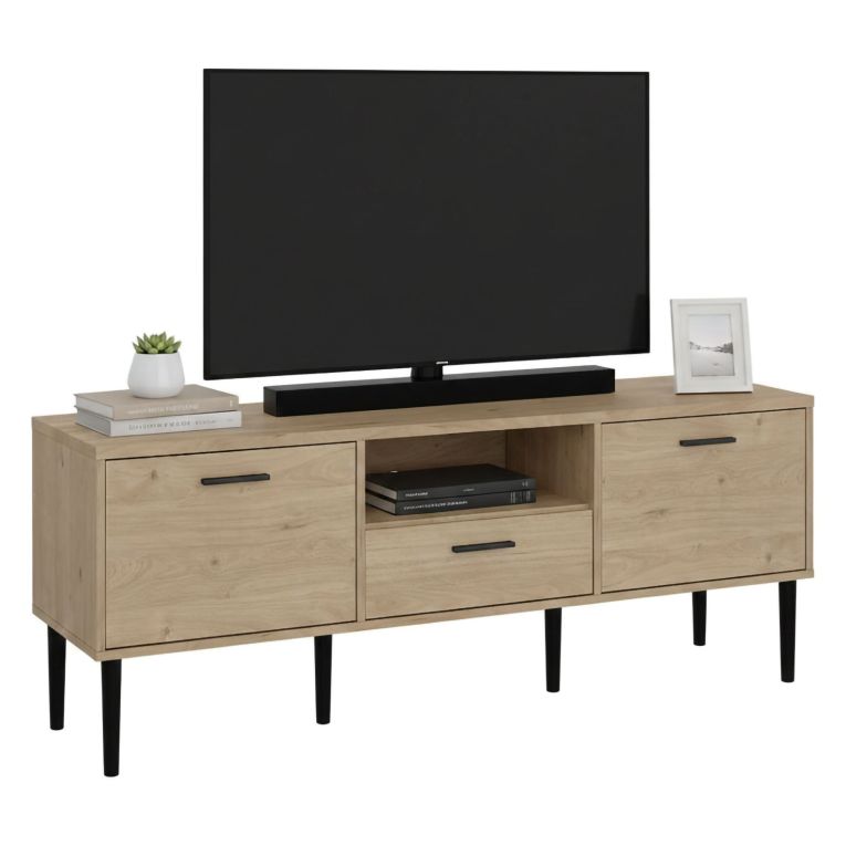 Porta TV rovere 147x39x56h cm 2 ante e 1 cassetto - elie