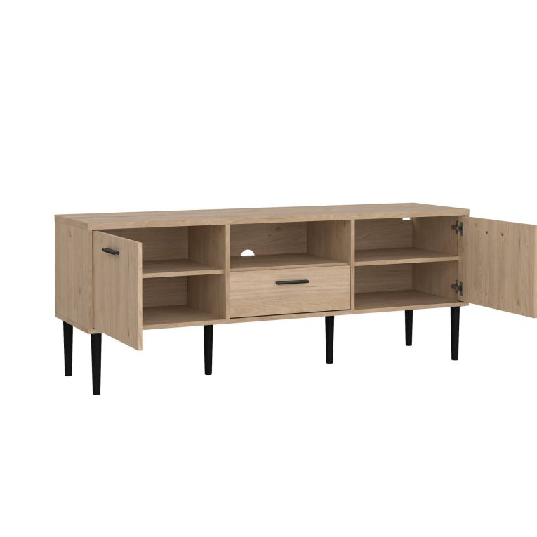 Porta TV rovere 147x39x56h cm 2 ante e 1 cassetto - elie